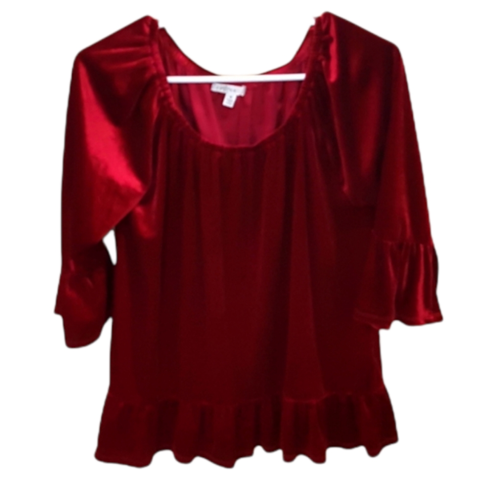 Fever Red Polyester Blouse